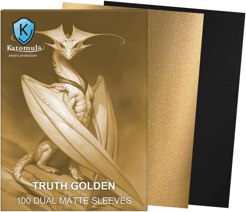 Katomula Truth Golden Dual Matte Card Sleeves, Card Sleeves for MTG, Standard Card Sleeve for MTG, PKM, Flesh & Blood - Image 2